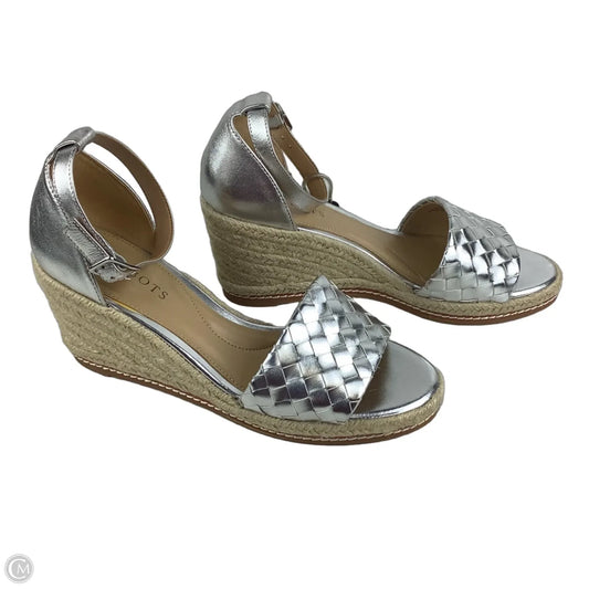 Shoes Heels Wedge By Talbots In Silver, Size: 8.5