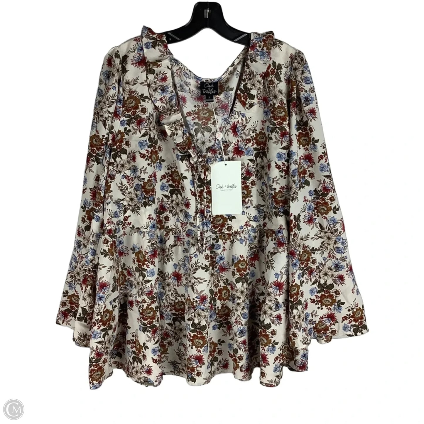 Top Long Sleeve By Clothes Mentor In Floral Print, Size: 2x