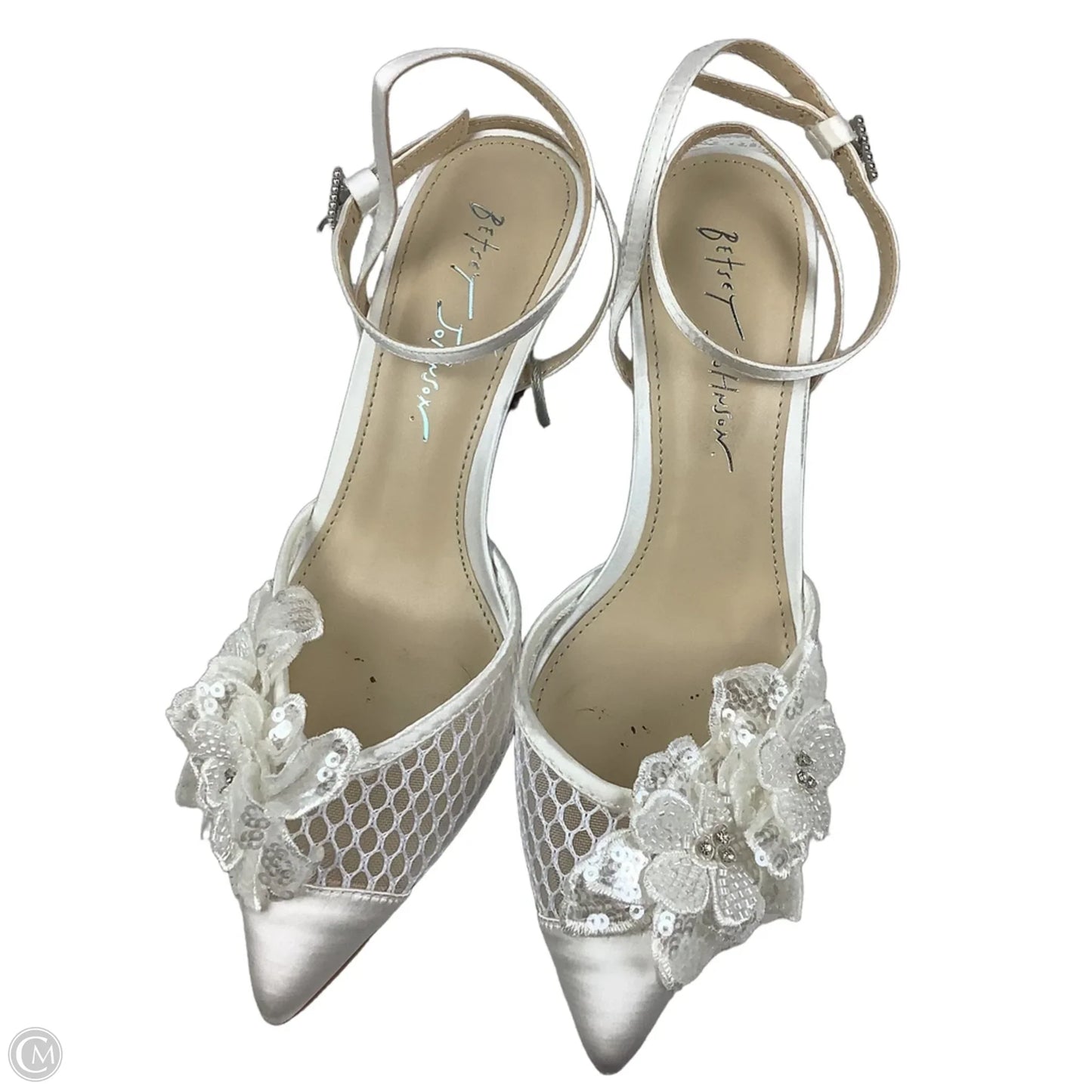 Shoes Heels Stiletto By Betsey Johnson In White, Size: 7.5