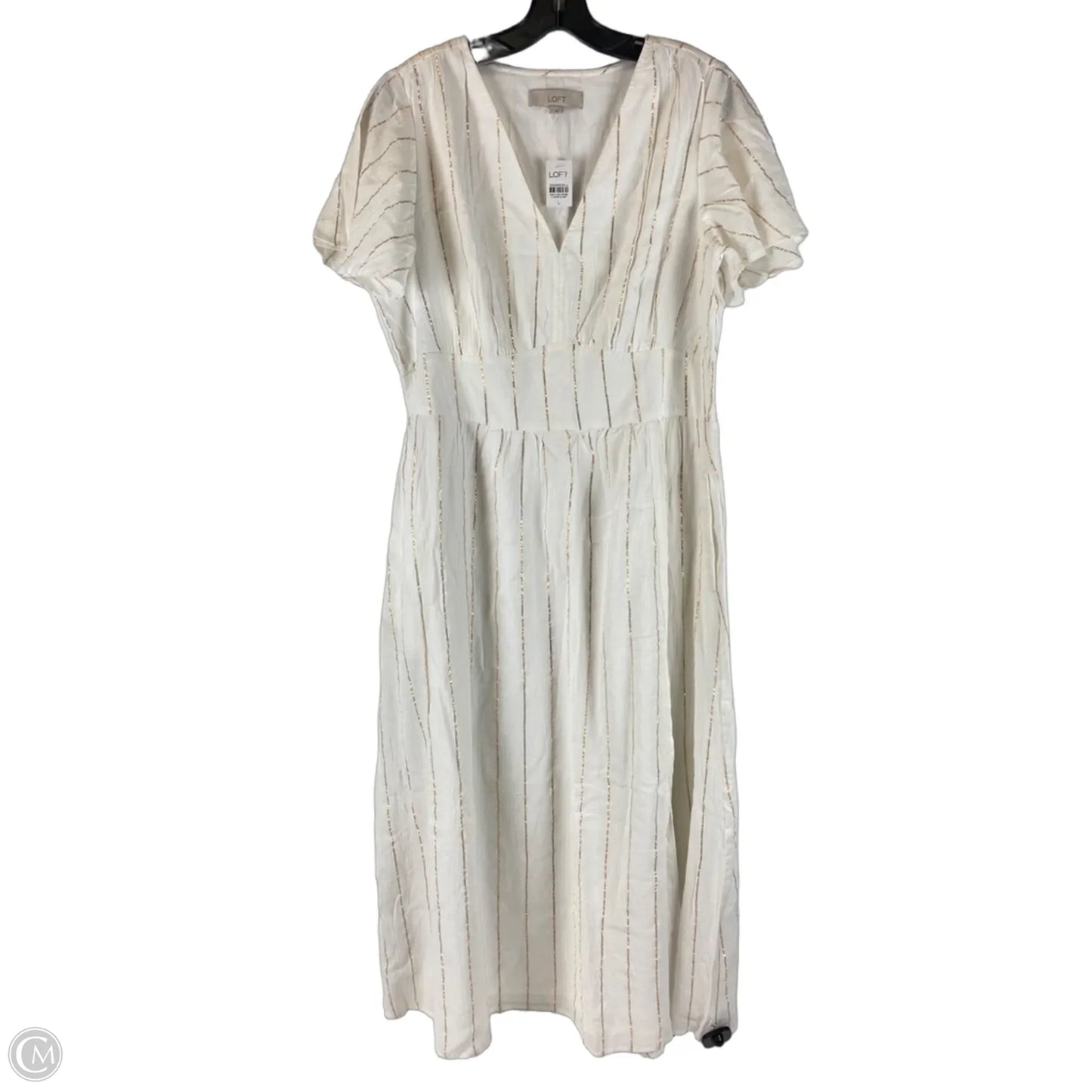 Dress Party Long By Loft In Cream, Size: L
