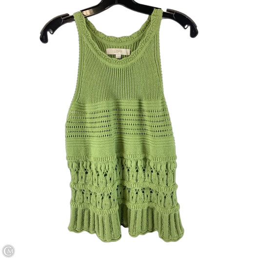 Top Sleeveless By Loft In Green, Size: M