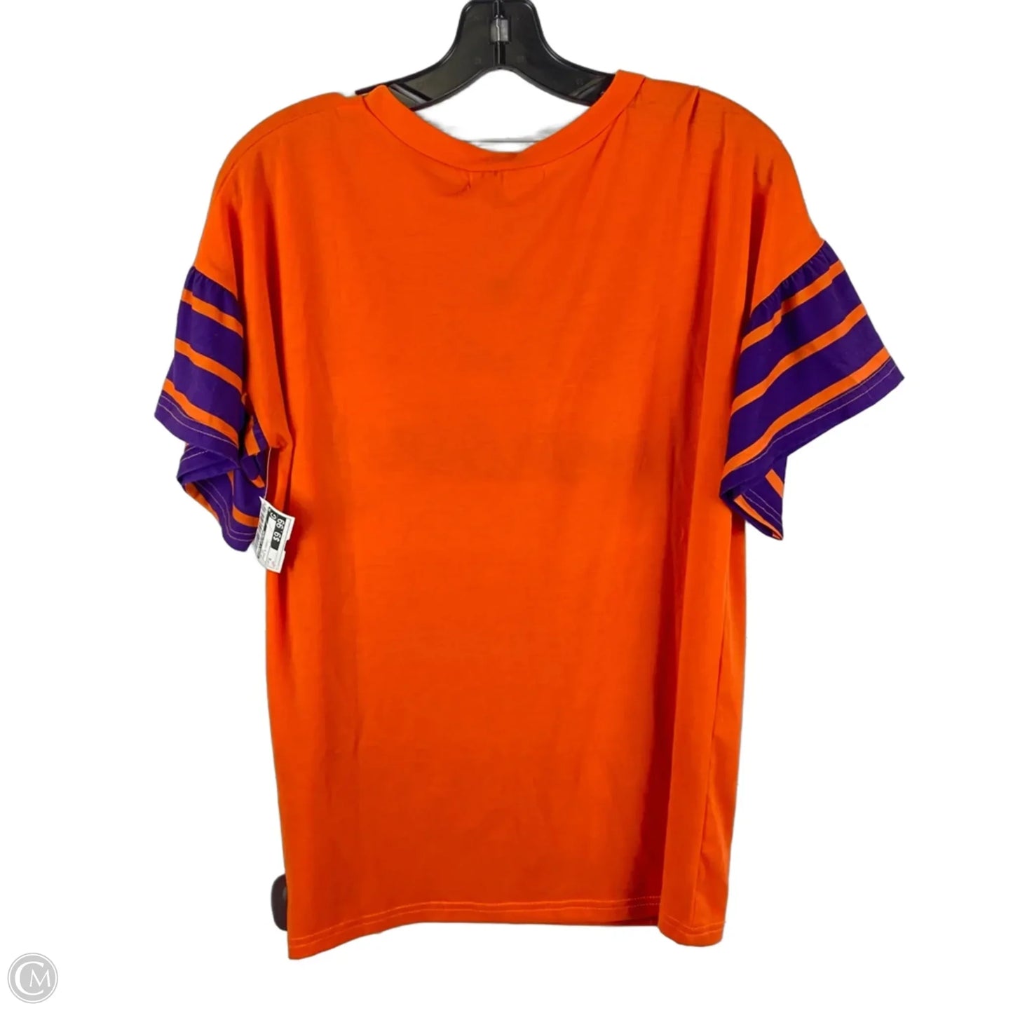 Top Short Sleeve By Simply Southern In Orange & Purple, Size: S