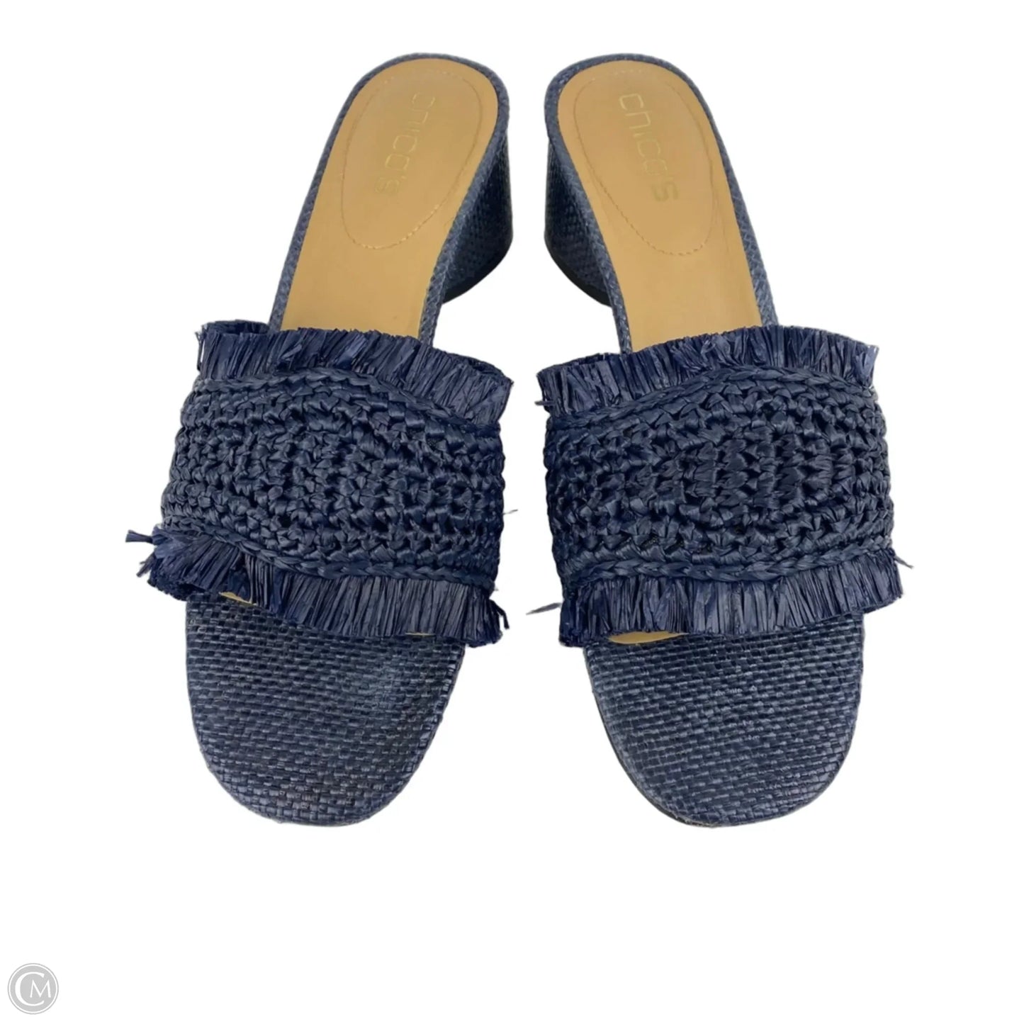 Sandals Heels Block By Chicos In Navy, Size: 9