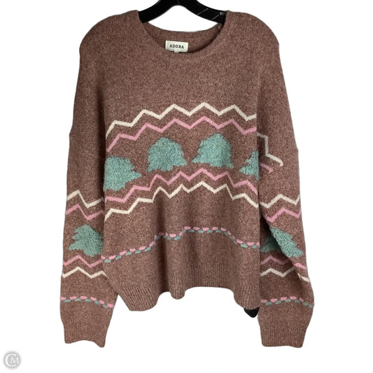 Sweater By Adora In Brown, Size: 1x