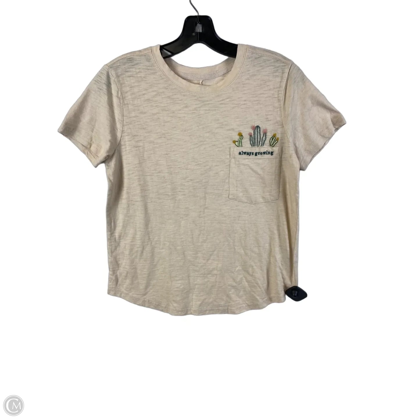 Top Short Sleeve By Pilcro In Tan, Size: S