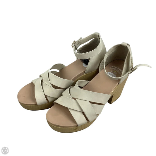 Sandals Heels Block By Dr Scholls In Cream, Size: 8