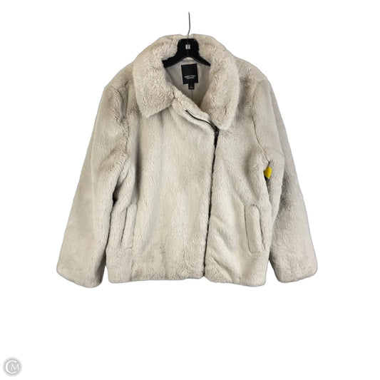 Coat Faux Fur & Sherpa By Simply Vera In Grey, Size: L