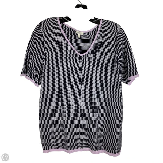 Top Short Sleeve By Talbots In Striped Pattern, Size: 1x