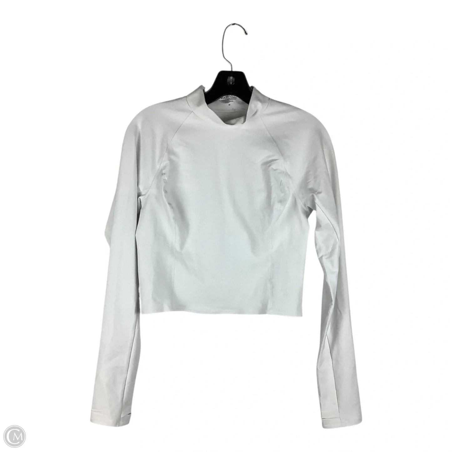 Athletic Top Long Sleeve Collar By Athleta In White, Size: M