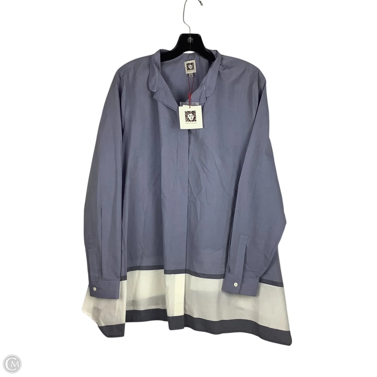 Top Long Sleeve By Anne Klein In Blue, Size: L