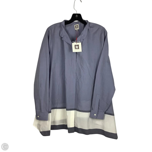 Top Long Sleeve By Anne Klein In Blue, Size: L