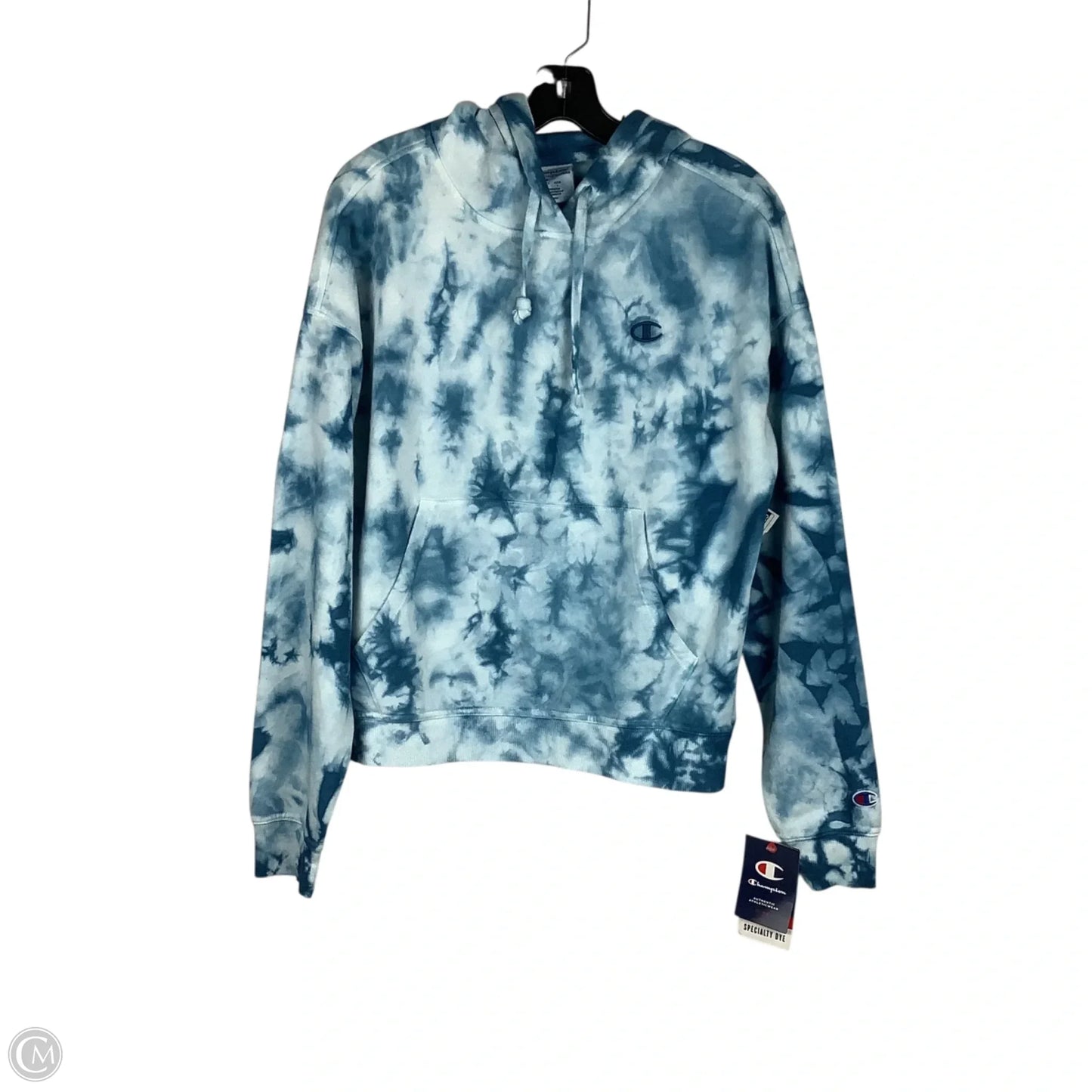 Sweatshirt Hoodie By Champion In Tie Dye Print, Size: M
