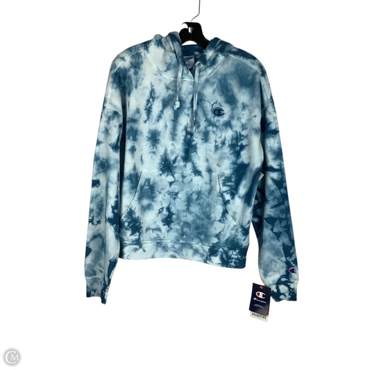 Sweatshirt Hoodie By Champion In Tie Dye Print, Size: M