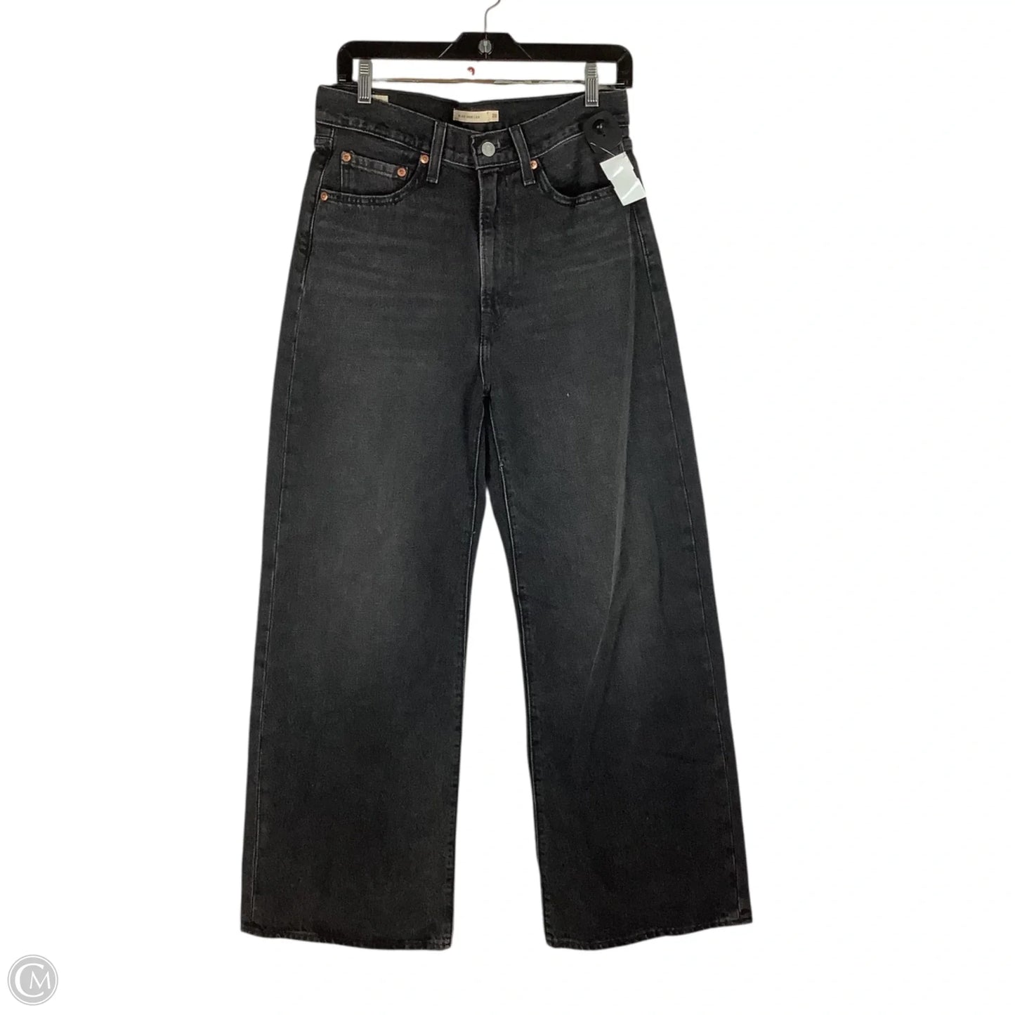 Jeans Straight By Levis In Black Denim, Size: 6 (28)
