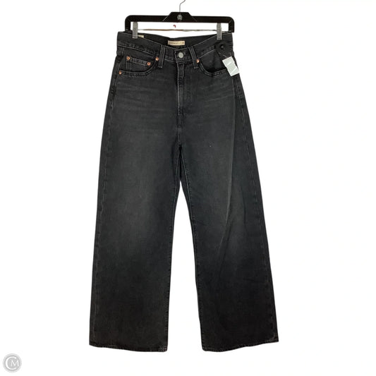 Jeans Straight By Levis In Black Denim, Size: 6 (28)