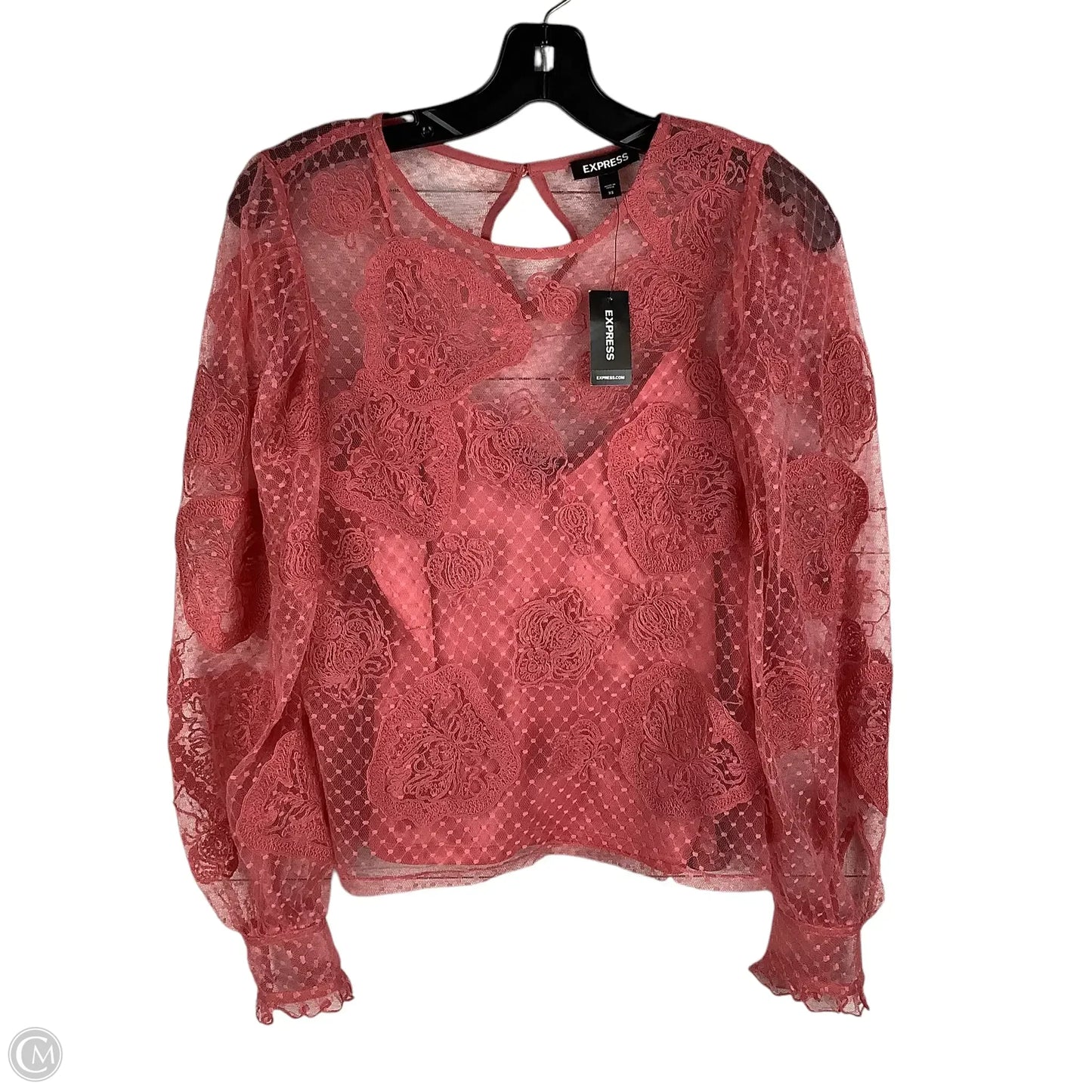 Top Long Sleeve By Express In Pink, Size: Xs