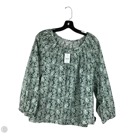 Top Long Sleeve By J. Crew In Green, Size: Xl