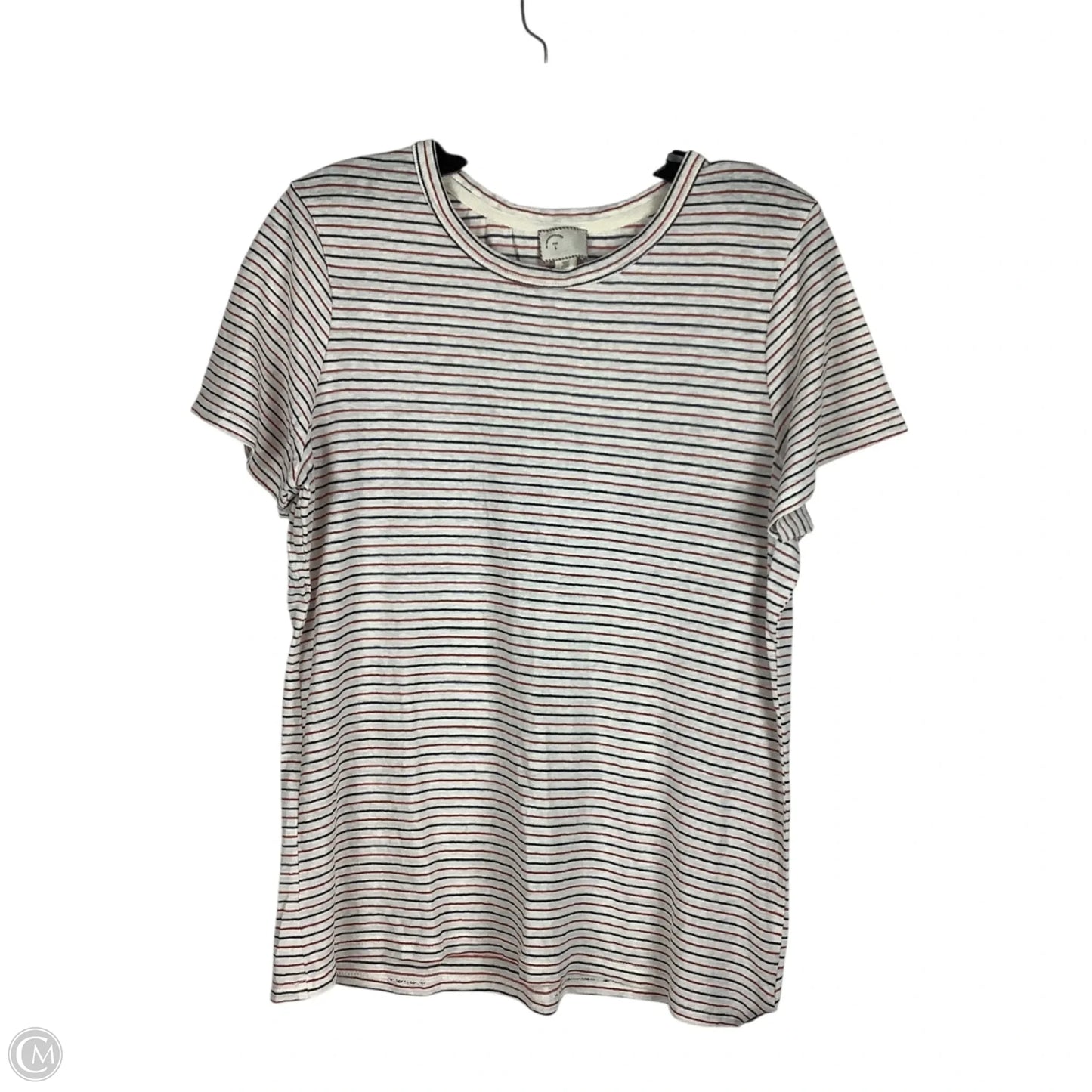 Top Short Sleeve By Anthropologie In Striped Pattern, Size: L