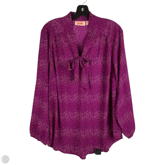 Top Long Sleeve By Evri In Purple, Size: 1x