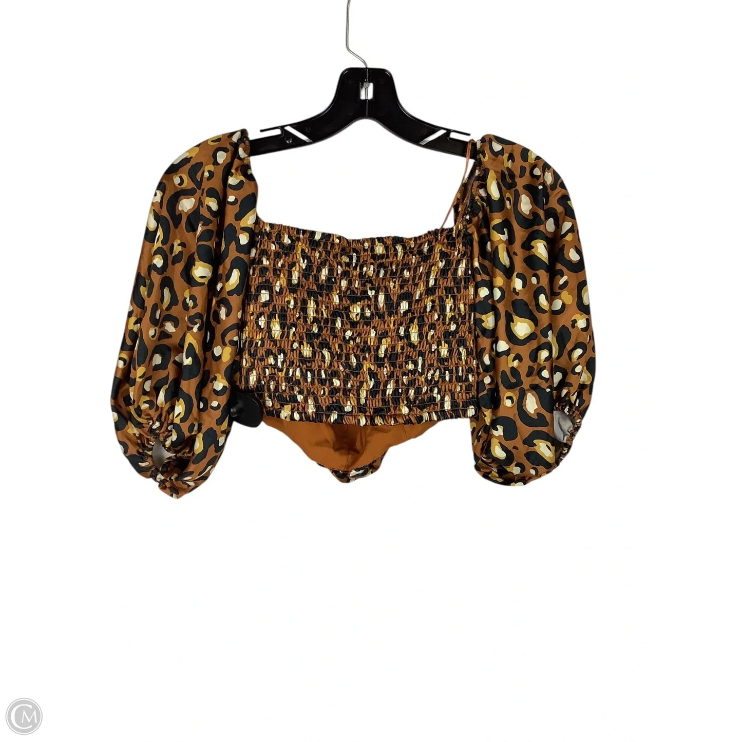 Top Short Sleeve By Express In Animal Print, Size: Xs