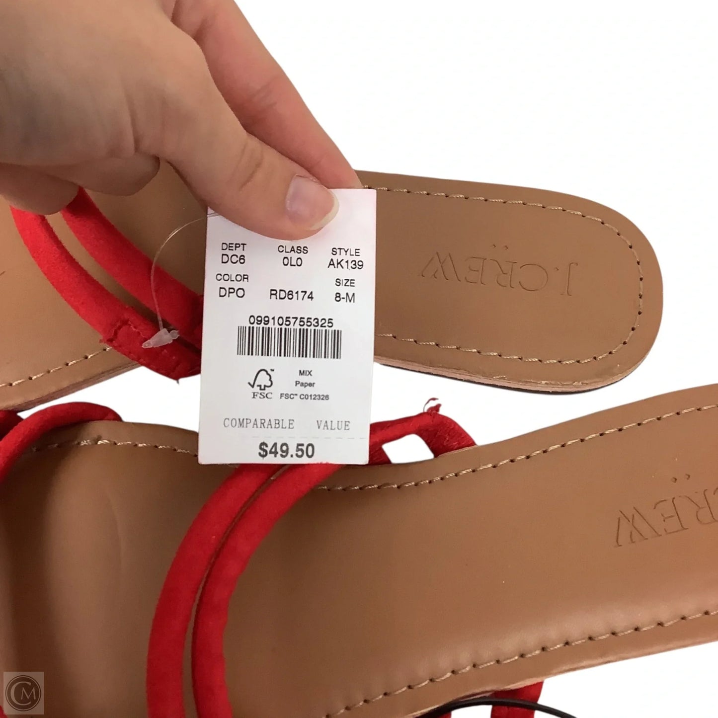 Sandals Flats By J. Crew In Red, Size: 8