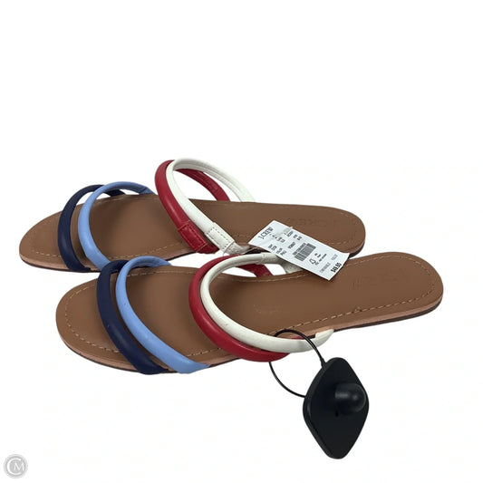 Sandals Flats By J. Crew In Multi-colored, Size: 8