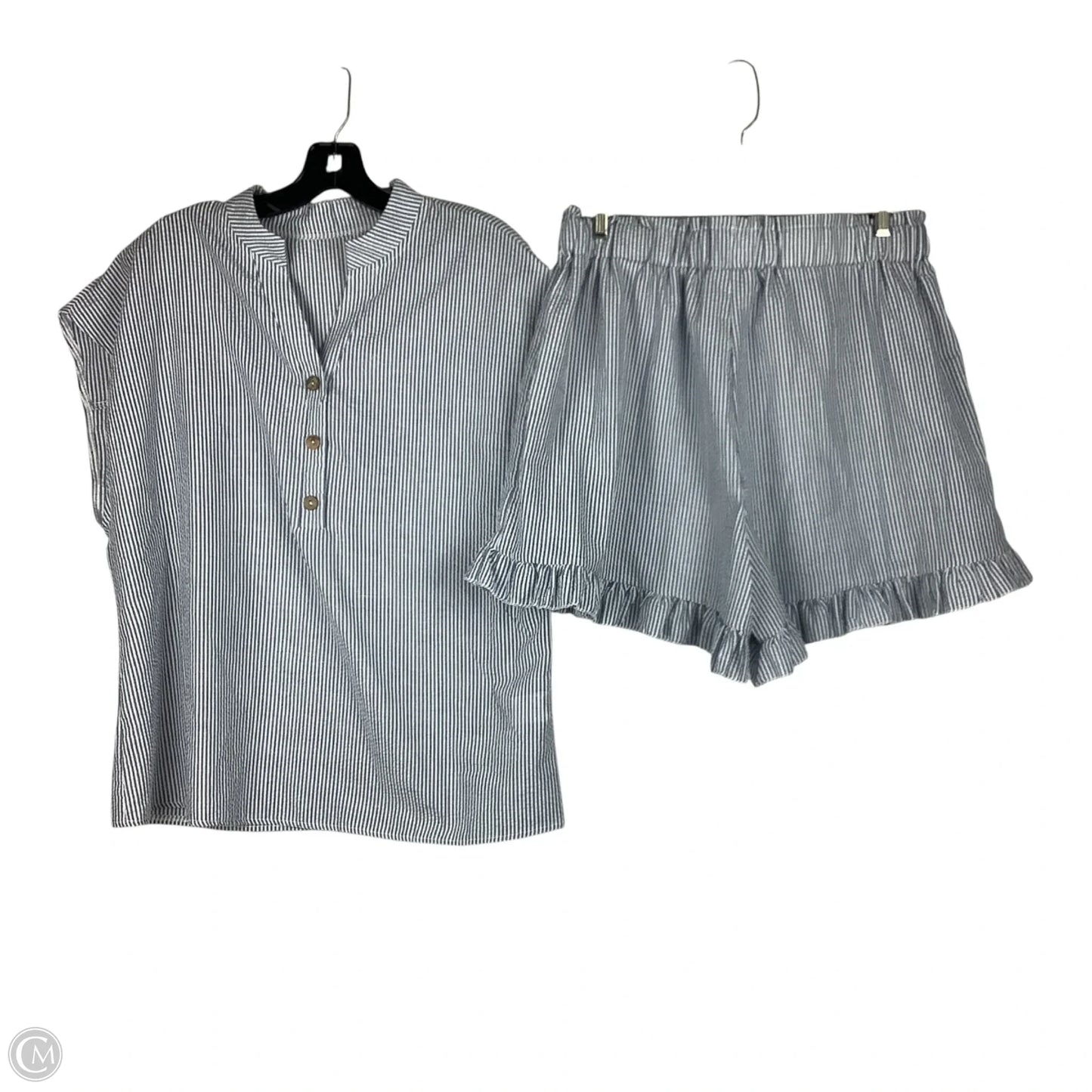 Shorts Set By Shein In Striped Pattern, Size: Xl