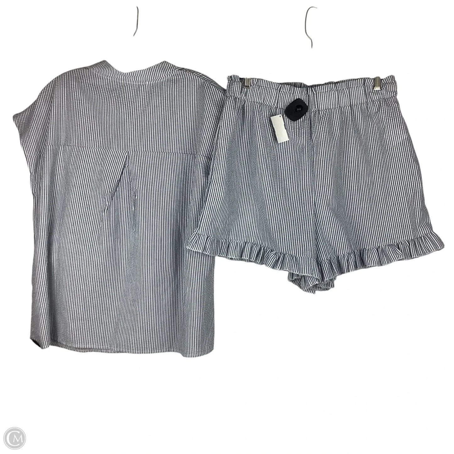 Shorts Set By Shein In Striped Pattern, Size: Xl