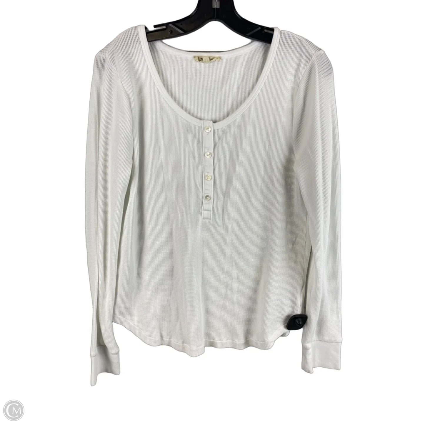 Top Long Sleeve By Madewell In White, Size: L