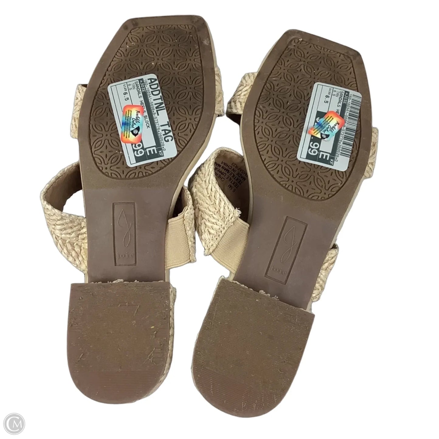 Sandals Heels Block By Joie In Tan, Size: 6.5