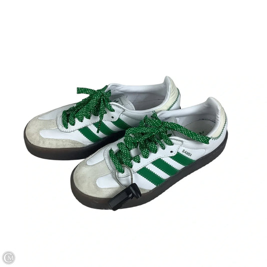 Shoes Sneakers By Adidas In Green & White, Size: 6