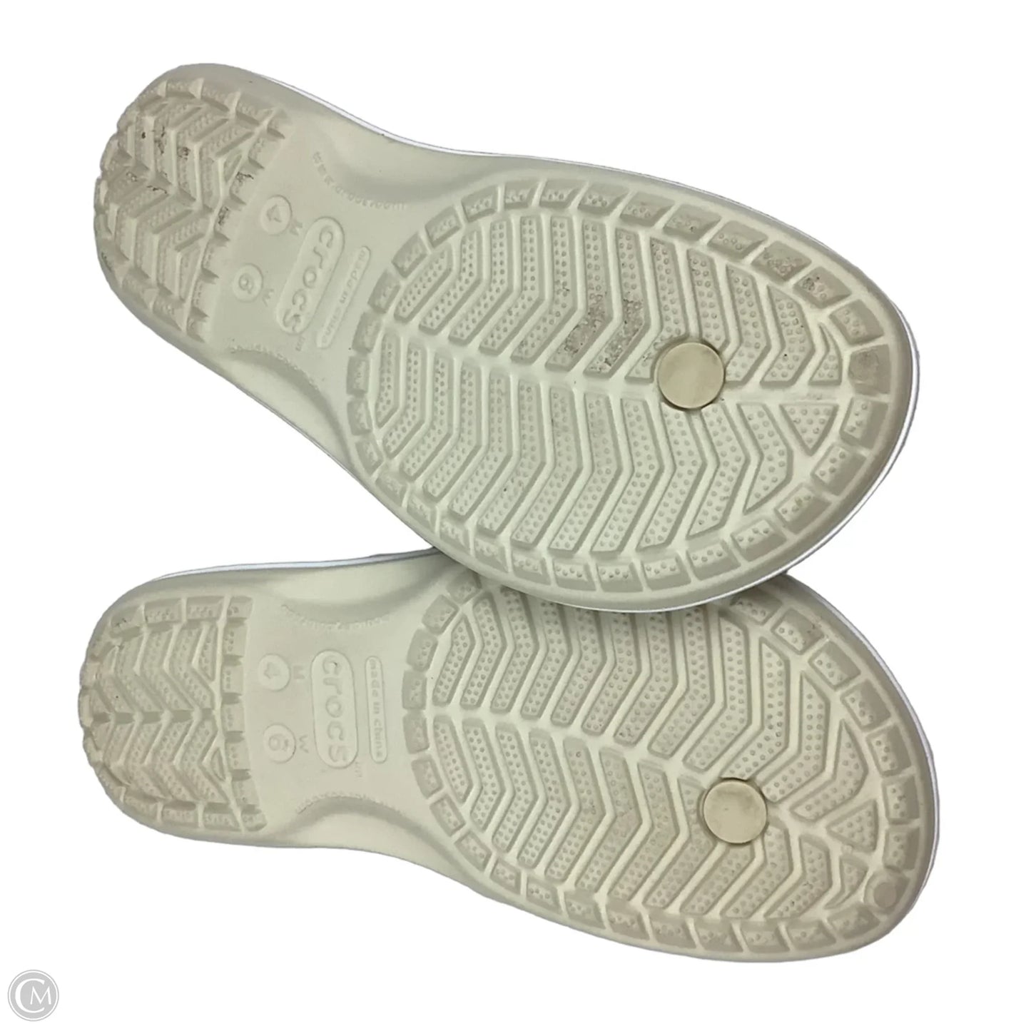 Sandals Flip Flops By Crocs In Tan, Size: 6