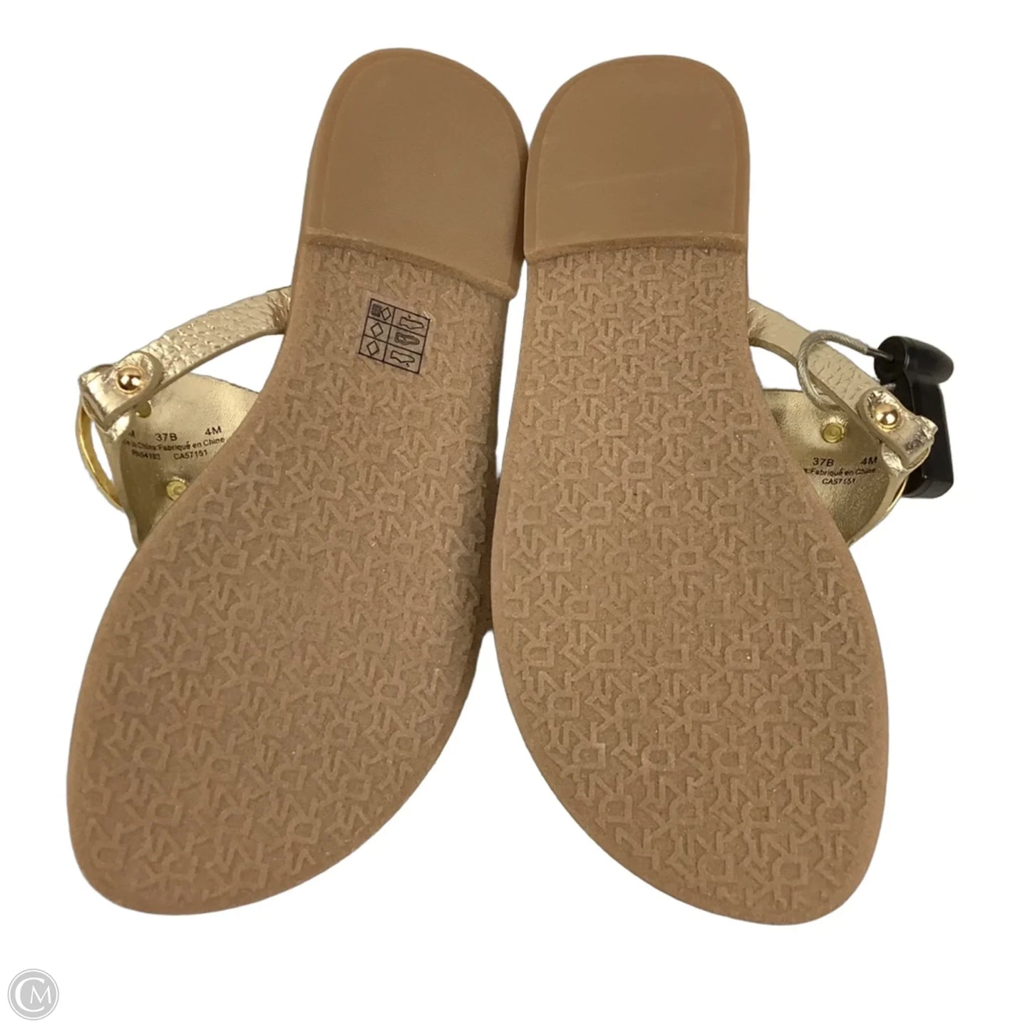 Sandals Flats By Dkny In Gold, Size: 6.5