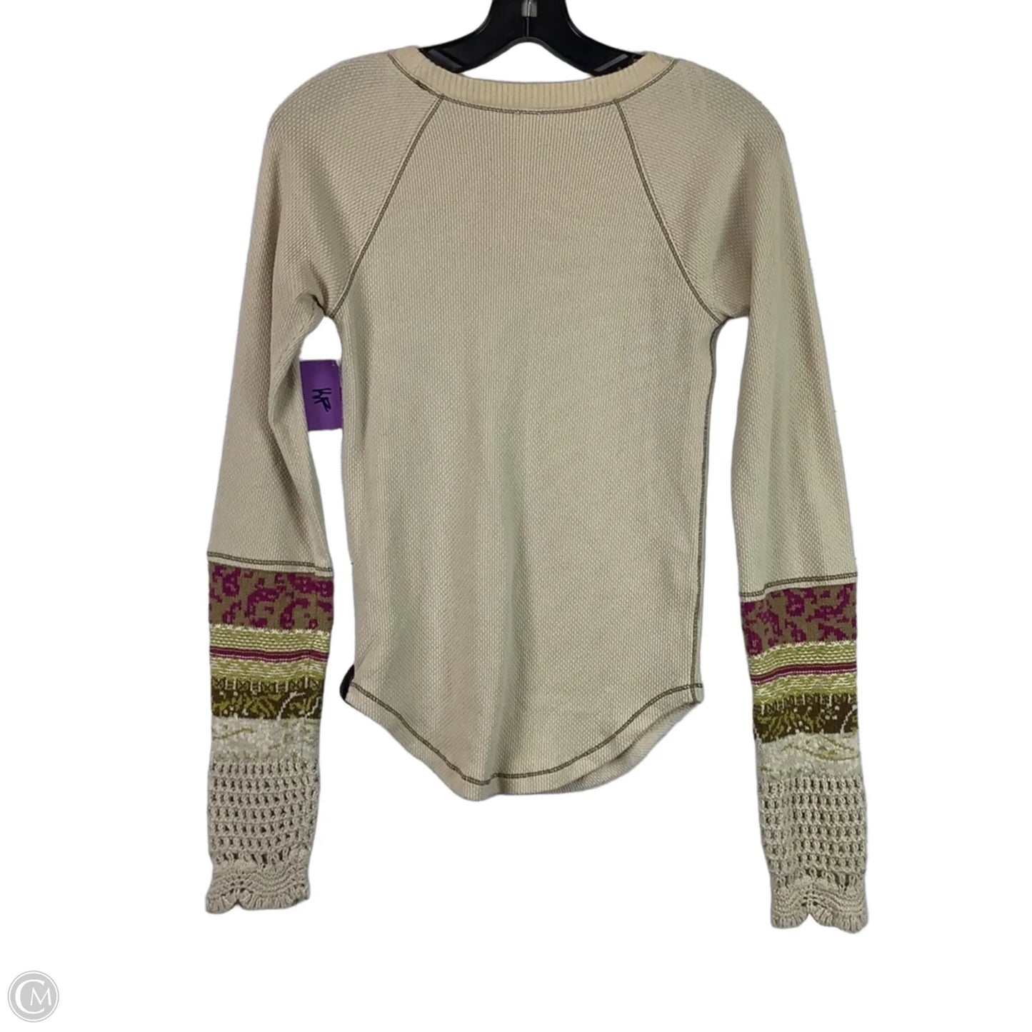 Top Long Sleeve By Free People In Tan, Size: M
