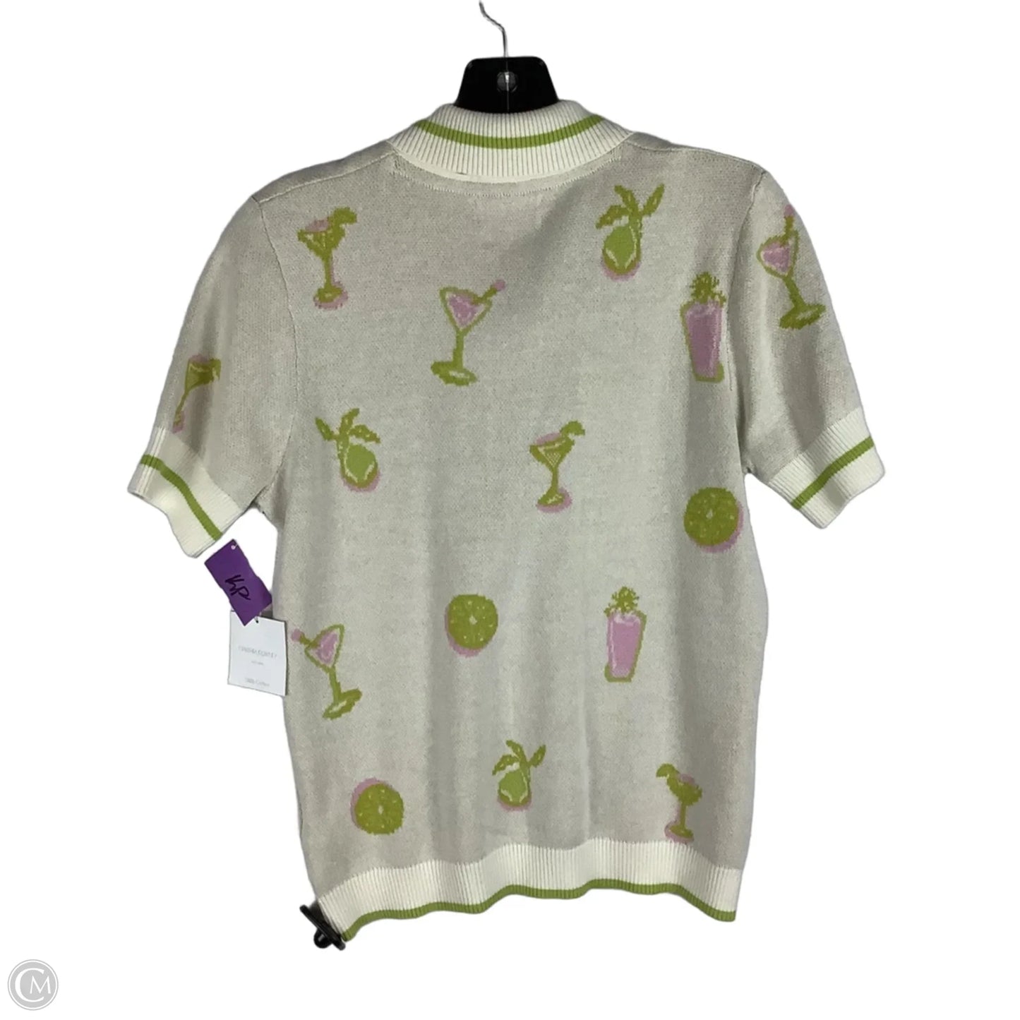 Top Short Sleeve By Cynthia Rowley In Green & Tan, Size: M