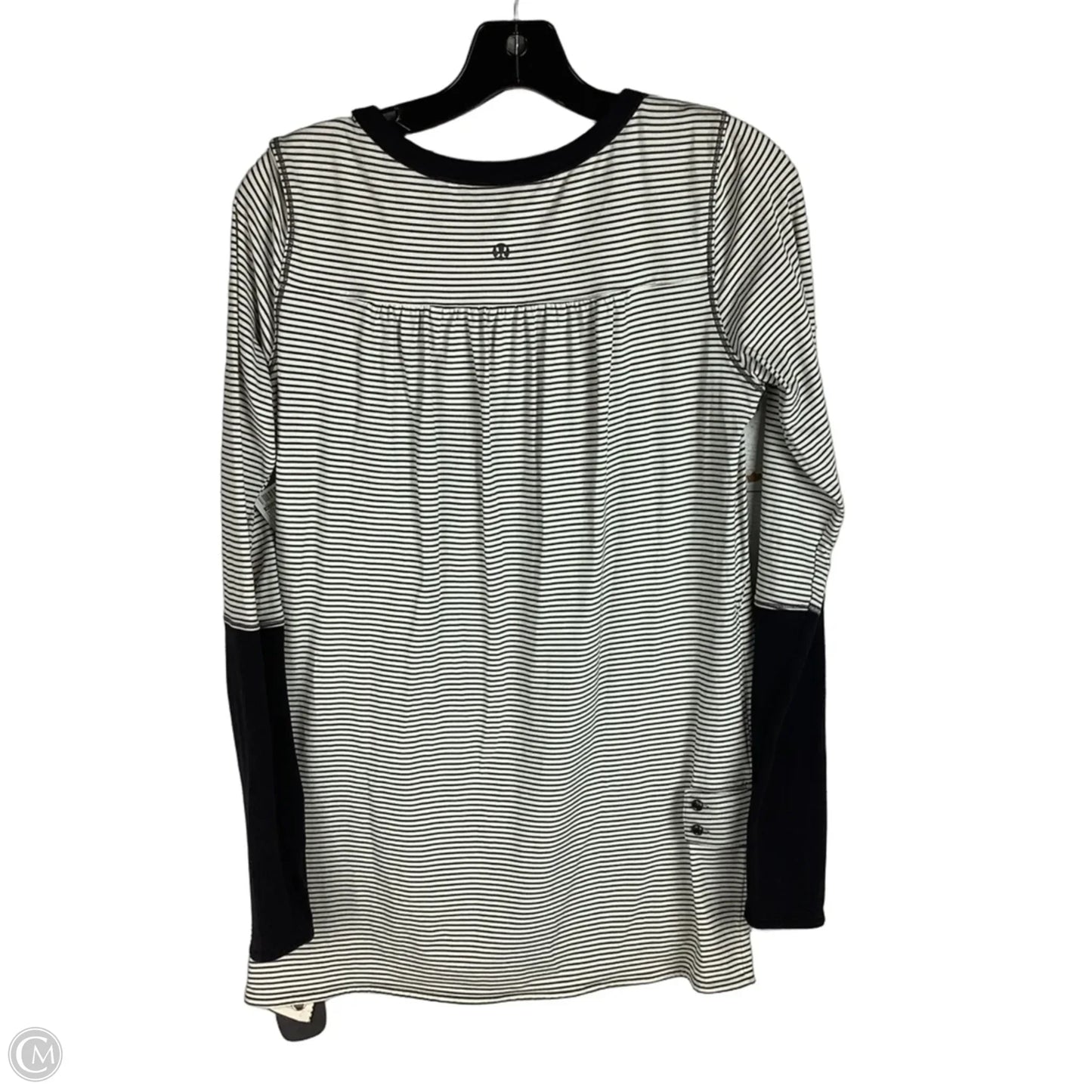 Athletic Top Long Sleeve Collar By Lululemon In Striped Pattern, Size: 8