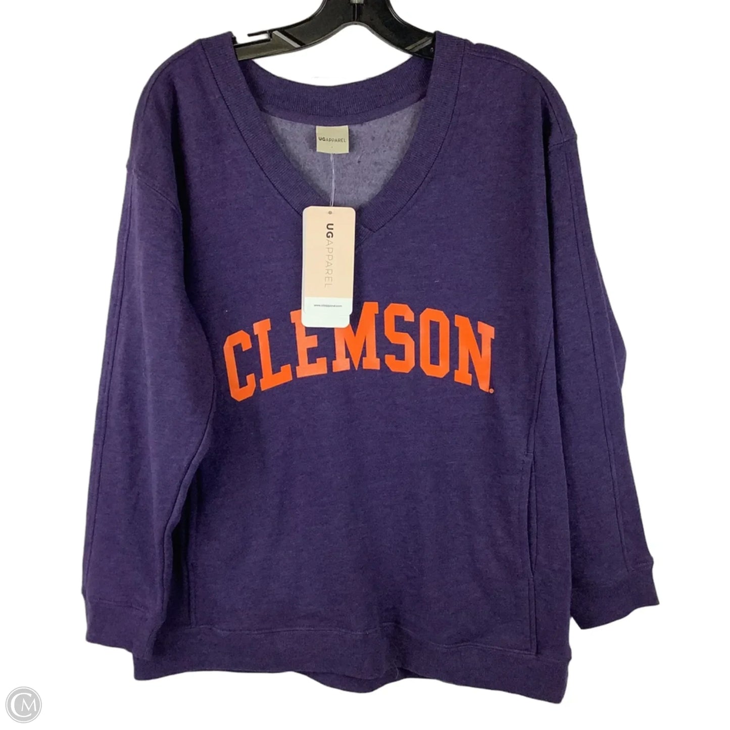 Sweatshirt Crewneck By Clothes Mentor In Orange & Purple, Size: L