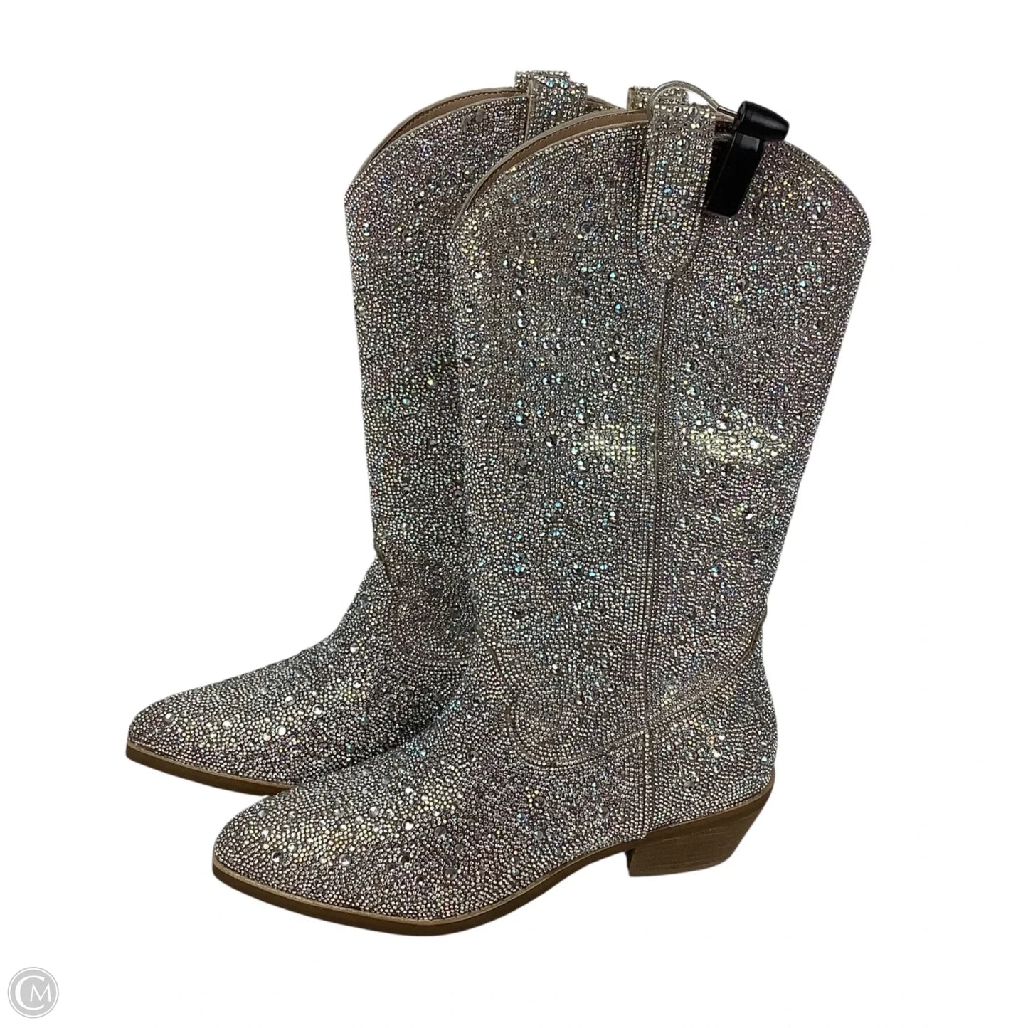 Boots Mid-calf Heels By Madden Girl In Silver, Size: 10