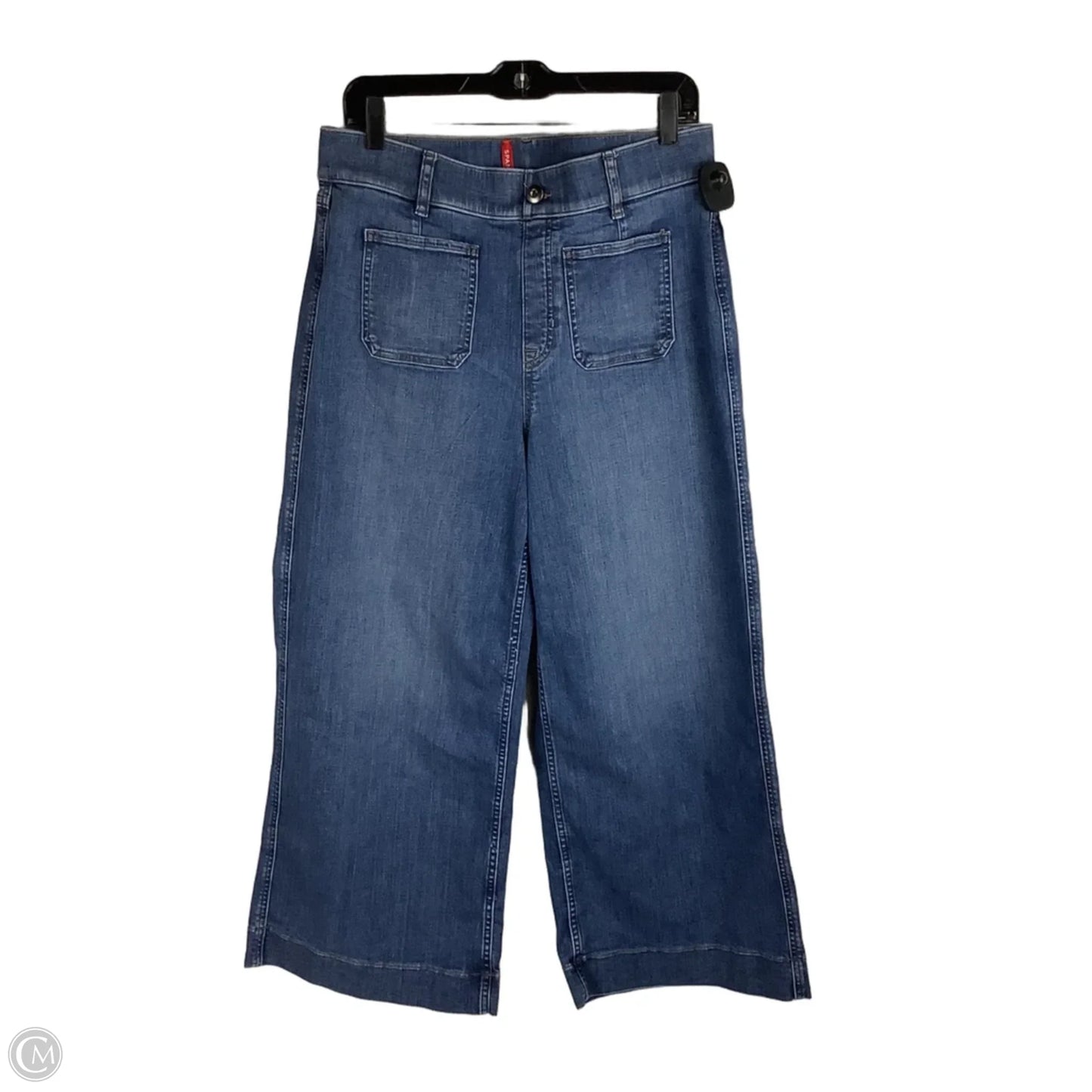 Jeans Wide Leg By Spanx In Blue Denim, Size: L