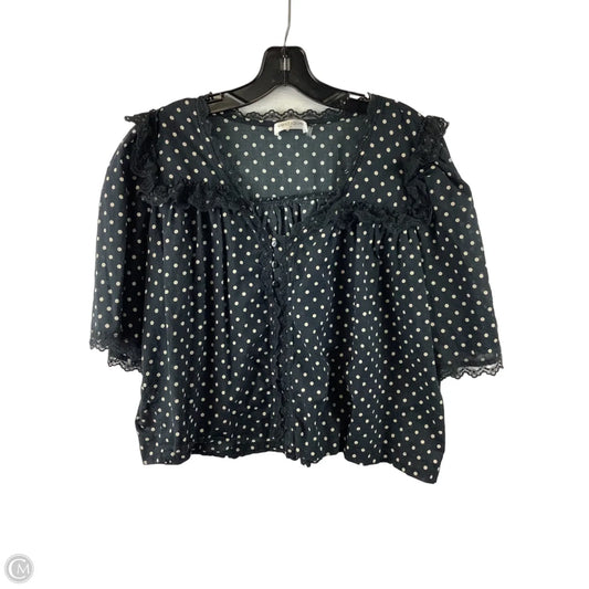 Top Short Sleeve By Vestique In Polkadot Pattern, Size: L