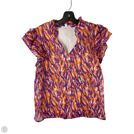 Top Sleeveless By Michelle Mcdowell In Orange & Purple, Size: S