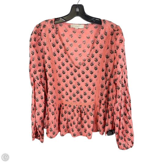 Top Long Sleeve By Loft In Pink, Size: L