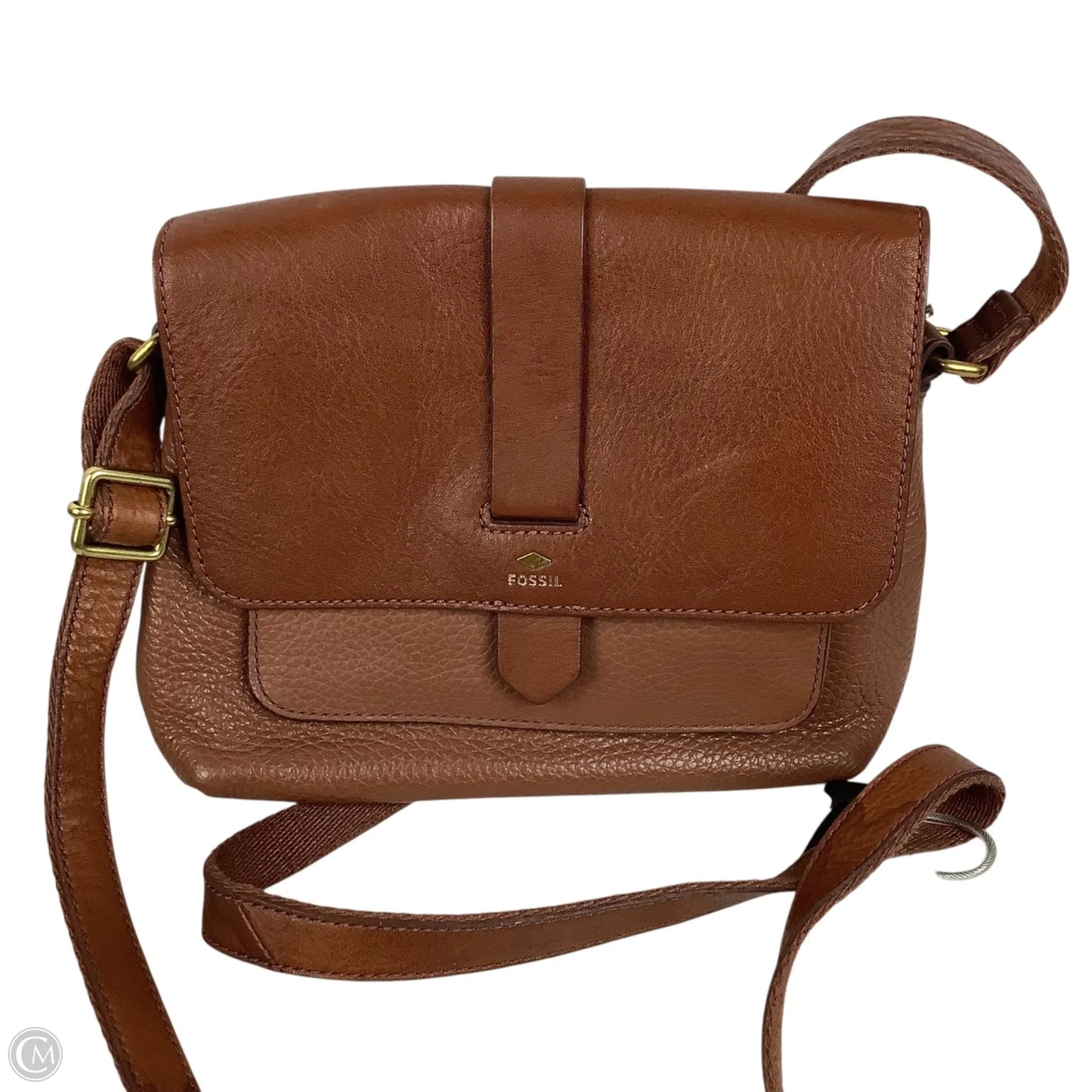 Crossbody Leather By Fossil, Size: Medium
