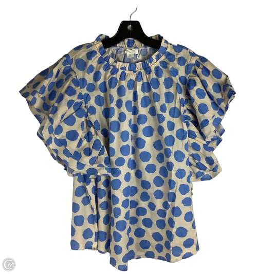 Top Short Sleeve By Chicsoul In Polkadot Pattern, Size: 3x