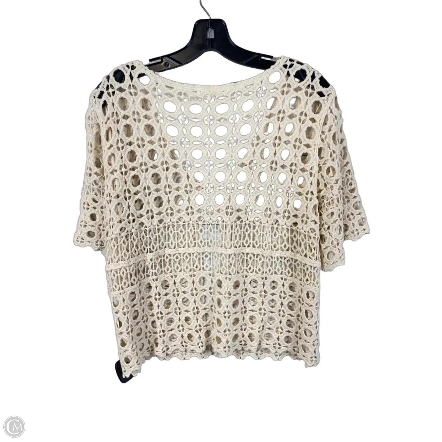 Top Short Sleeve By Ultra Pink In Cream, Size: L