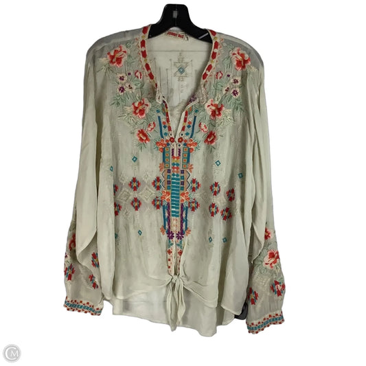 Top Long Sleeve By Johnny Was In Floral Print, Size: Xl