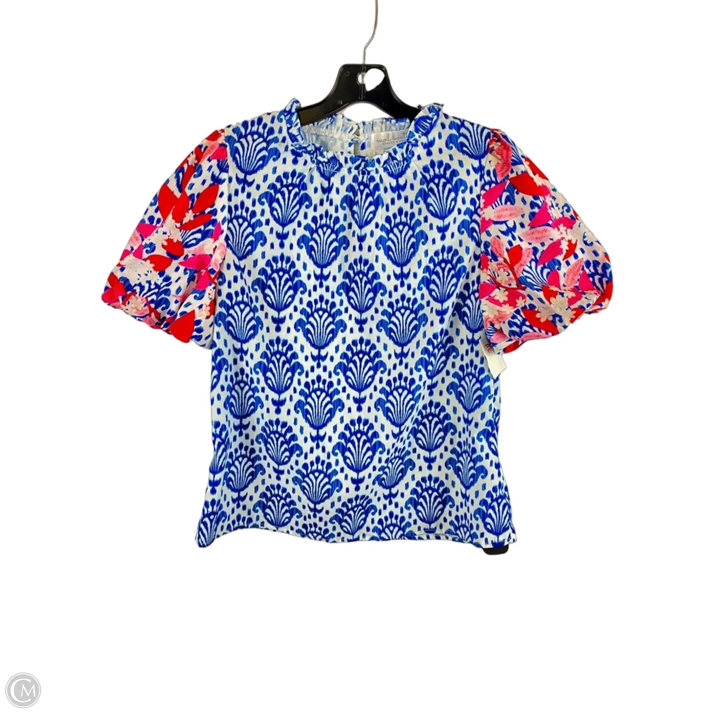 Top Short Sleeve By Clothes Mentor In Blue & Pink, Size: S