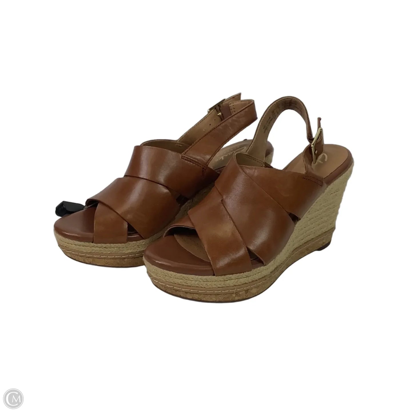 Sandals Heels Block By Clarks In Brown, Size: 6