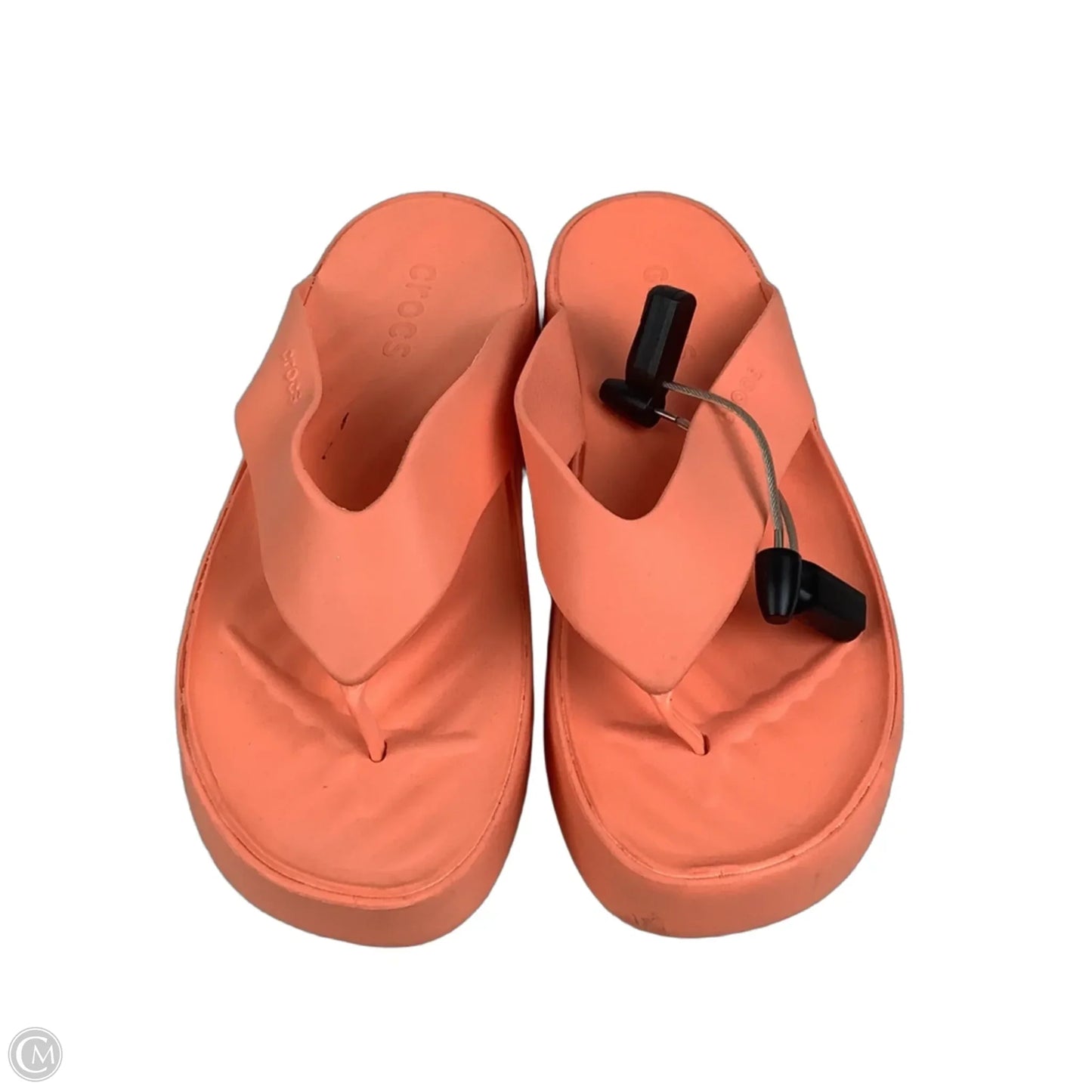 Sandals Flats By Crocs In Orange, Size: 10
