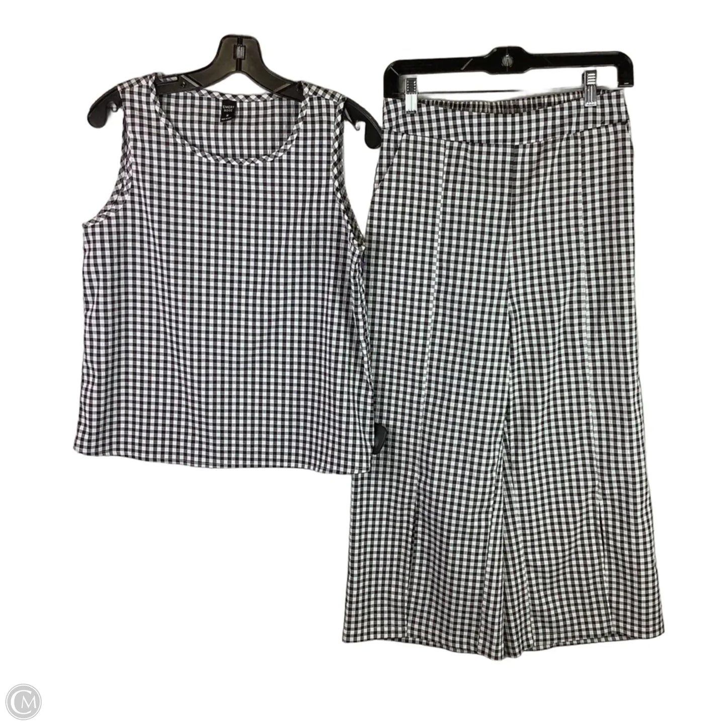 Pants Set 2pc By Emery Rose In Plaid Pattern, Size: M